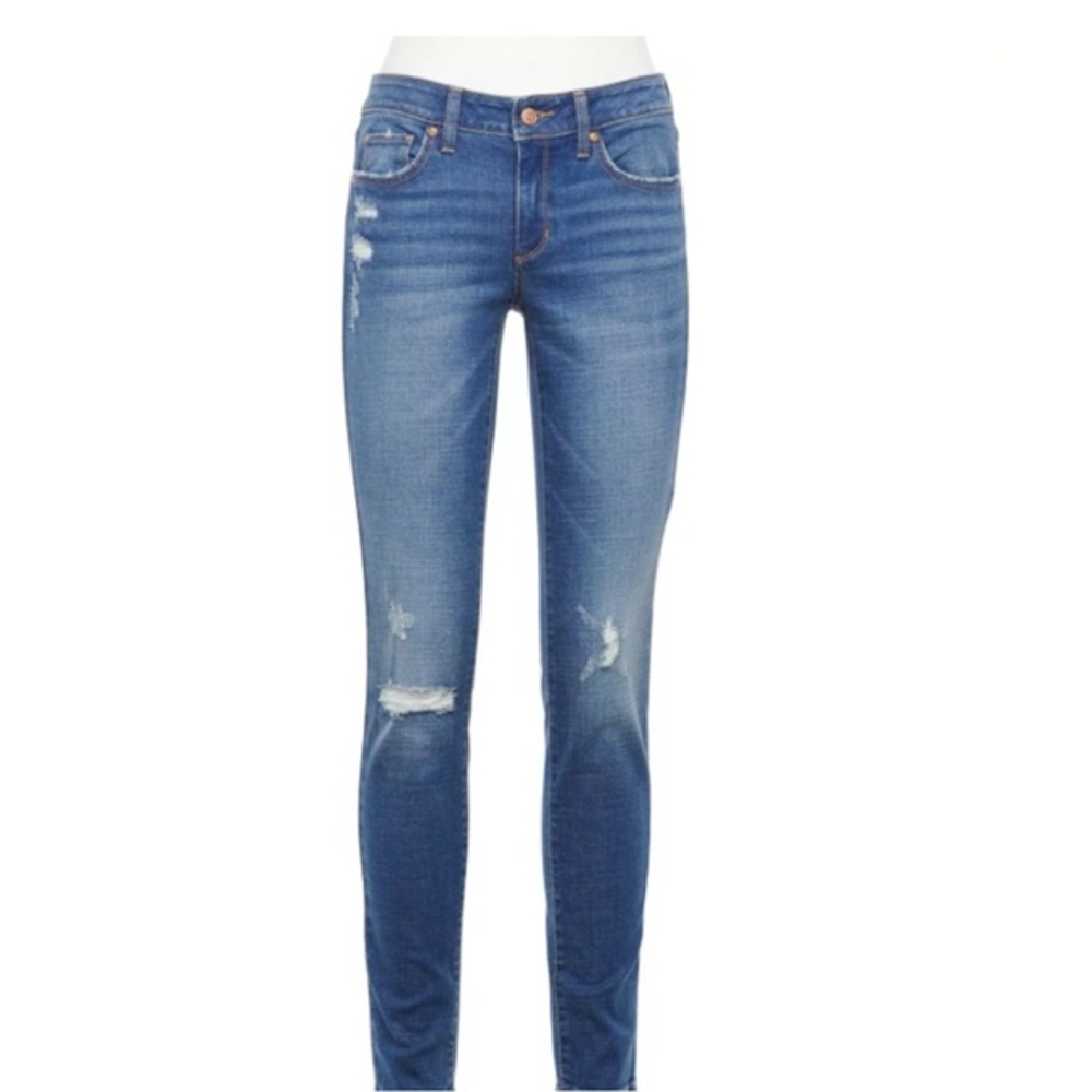 NWT Sonoma Skinny Ripped Jeans New Mid Rise 12 Long / Tall Inseam 31”